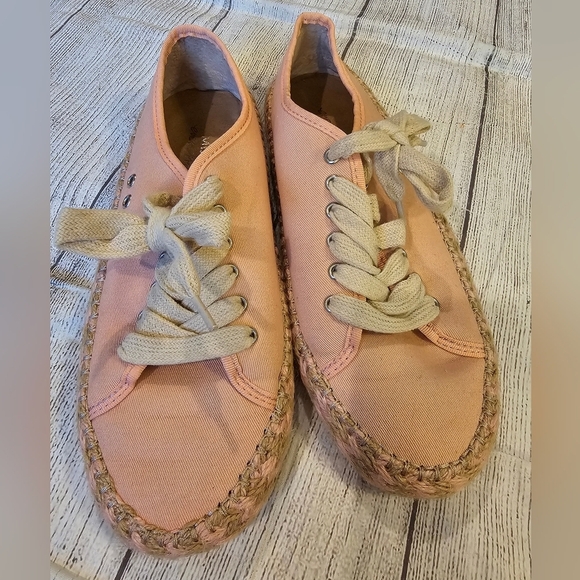 EMU Australia Size 9 Agonis Weave Lace Up Espadrille Sneaker Light Pink Casual - Picture 2 of 9